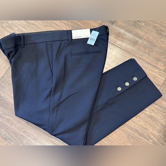 NWT ANN TAYLOR ⚓️ Navy Trousers w/ gold buttons ⚓️ - Picture 1 of 7